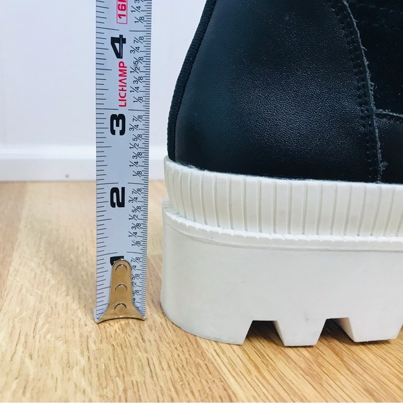 GIANNI BINI Black Leather Platform Ankle Boot Bootie Lug Sole Sneaker Size 7 New - Picture 15 of 15